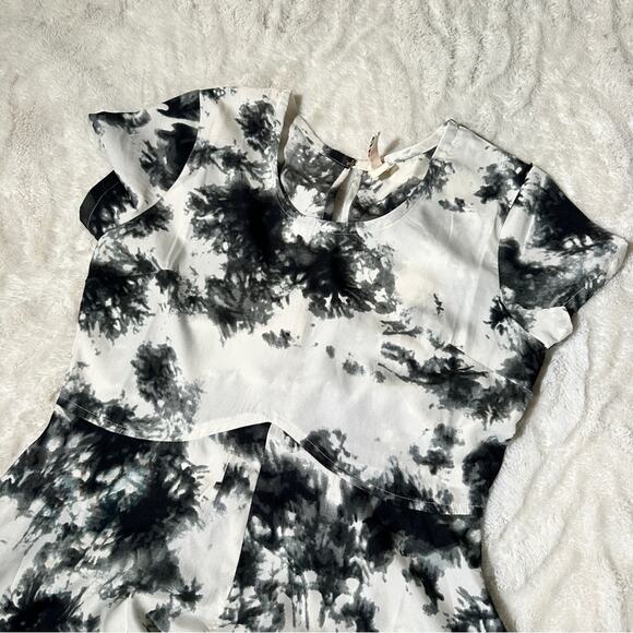 Raga Small Black White Midi Dress Tie dye Splatter Hip Hop Urban Business casual - Picture 8 of 11